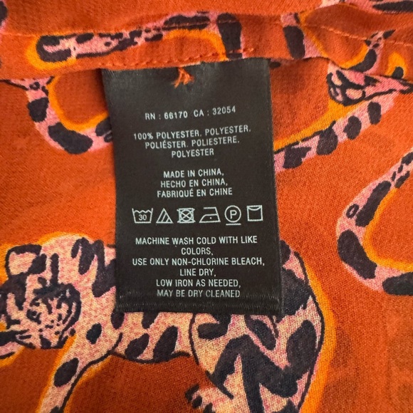 NWT Maeve by Anthropologie Darby Tank Rust Leopard/Tiger Print Blouse Size 12 - Picture 13 of 14